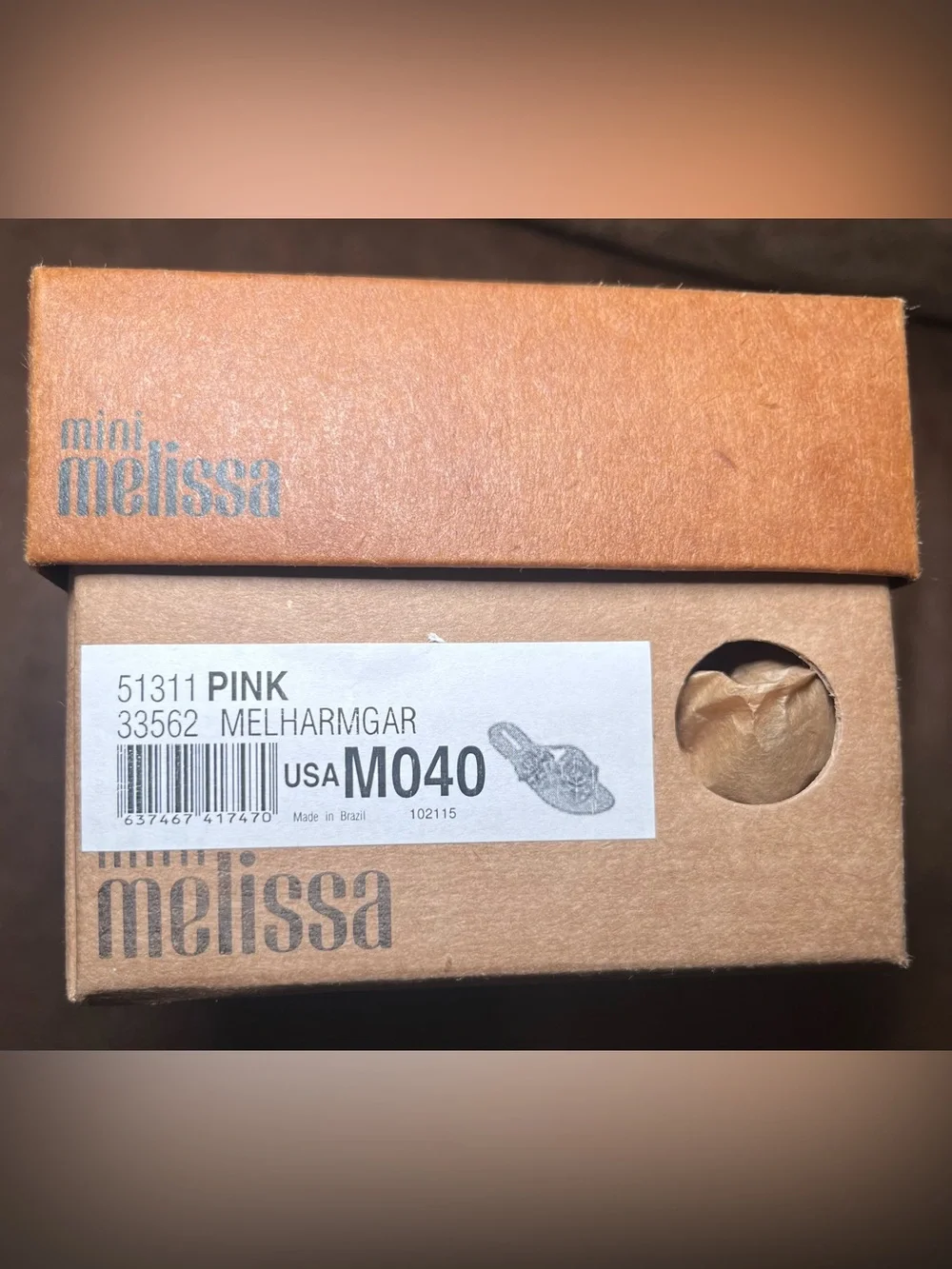 Mini Melissa Harmonic Garden Girls Hot Pink Flower Sandals Flip Flop US Size 4